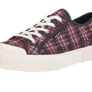 Nine West Women's Hazie2 Sneaker Red Blue Plaid